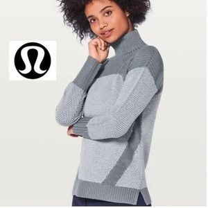 Lululemon | 100% merino wool turtleneck sweater, blue-grey | women’s size 8